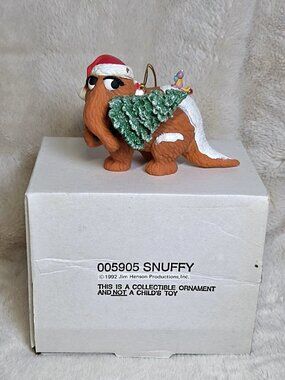 1992 Grolier Jim Henson Sesame Street Snuffleupagus/Snuffy Christmas Ornament